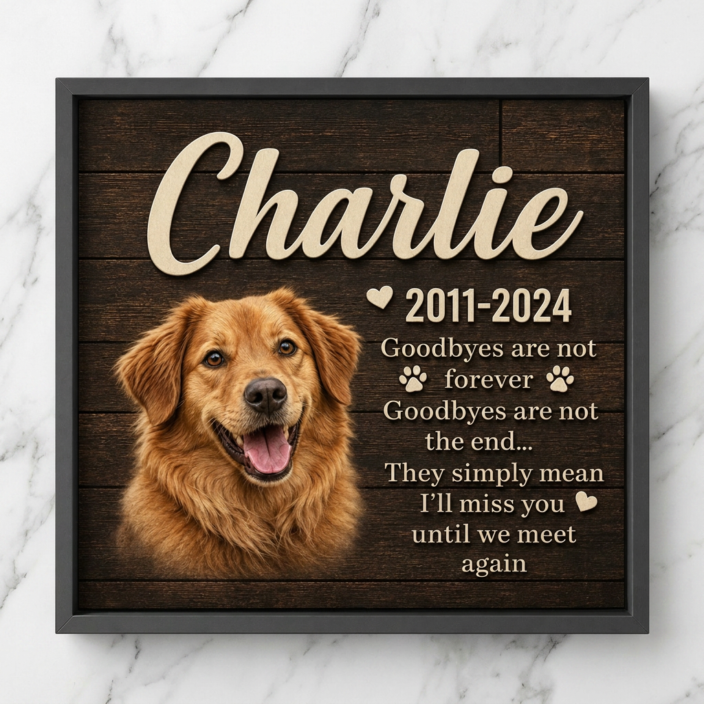 Personalized Dog Memorial Wall Canvas Custom Pet Photo Loss Sympathy Gift - Image 3