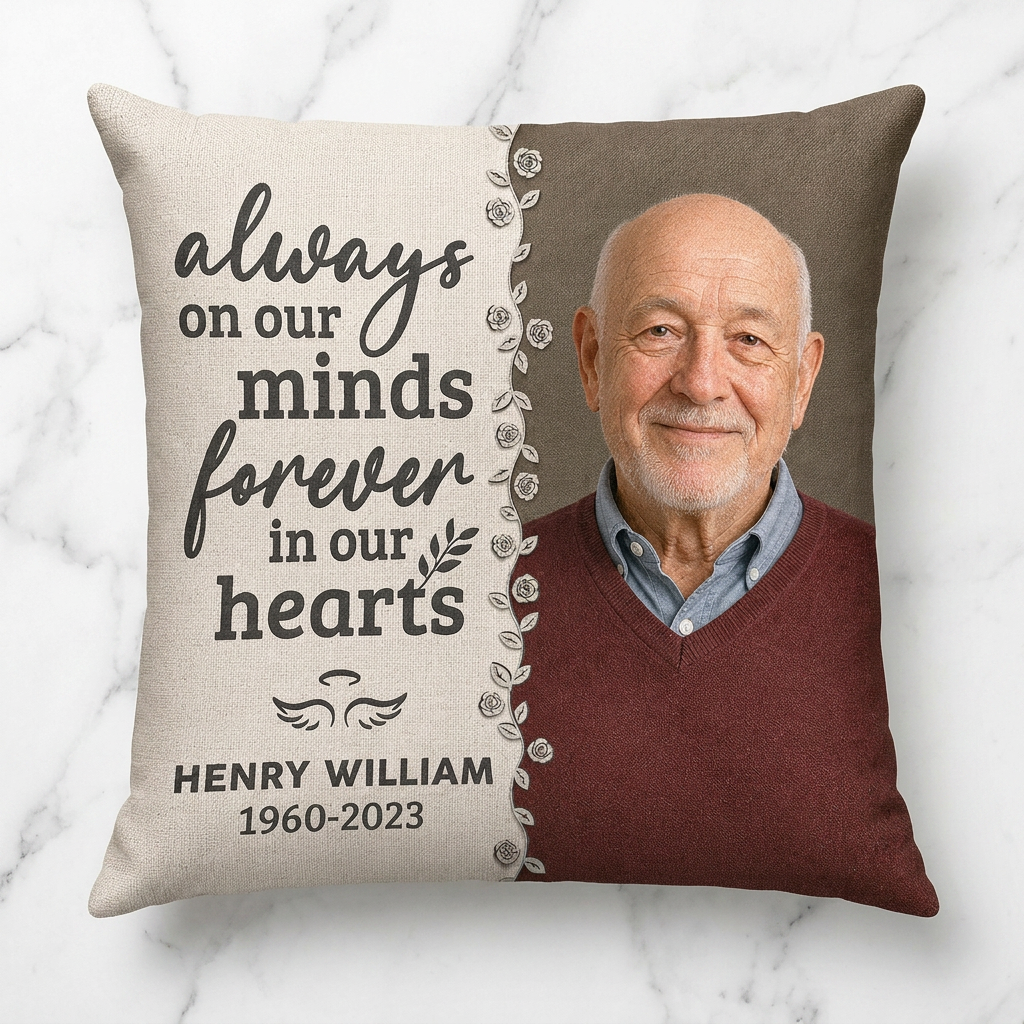 Personalized Photo Memorial Pillow - Have No Fear Sympathy Gift for Loss of Dad or Husband - Image 3