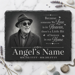 Personalized Memorial Slate Stone Plaque with Photo – Custom Sympathy Gift for Loved One - Image 3