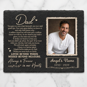 Personalized Dad Memorial Garden Stone – Rectangle Slate Gift for Loss of Father - Image 3