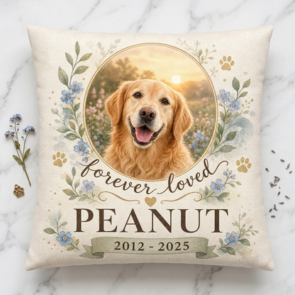 Personalized Pet Memorial Pillow with Photo - Custom Dog Cat Remembrance Sympathy Gift - Image 3