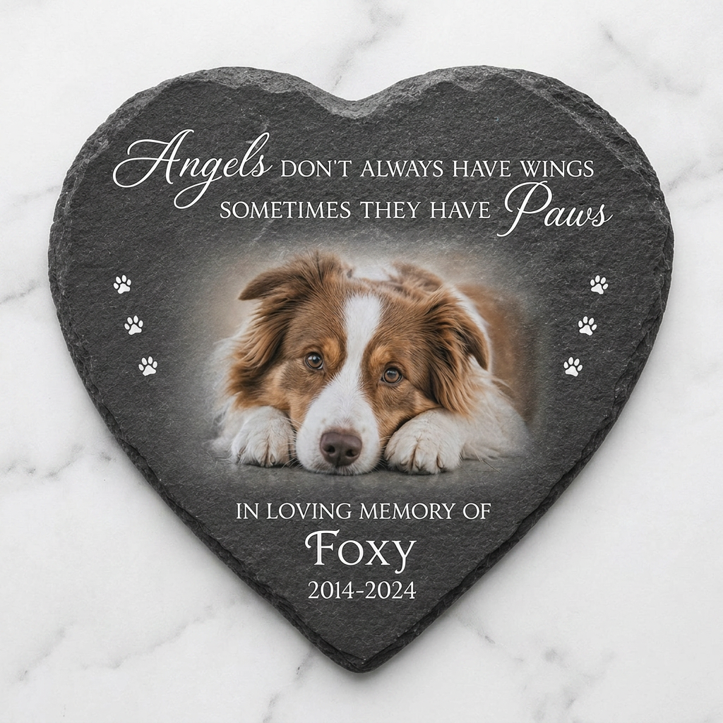 Personalized Pet Memorial Garden Stone – Custom Heart Dog Loss Grave Marker Gift - Image 3 | VNMGSREPR1-6IN-EHIEU_AI_0408 VNMGSREPR1-8IN-EHIEU_AI_0408