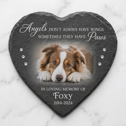 Personalized Pet Memorial Garden Stone – Custom Heart Dog Loss Grave Marker Gift - Image 3 | VNMGSREPR1-6IN-EHIEU_AI_0408 VNMGSREPR1-8IN-EHIEU_AI_0408