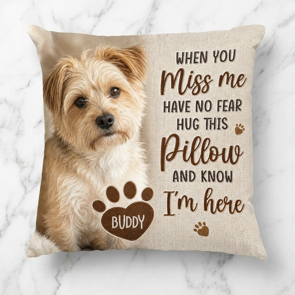 Personalized Pet Memorial Photo Pillow, Custom Dog Remembrance Gift for Pet Lovers - Image 3