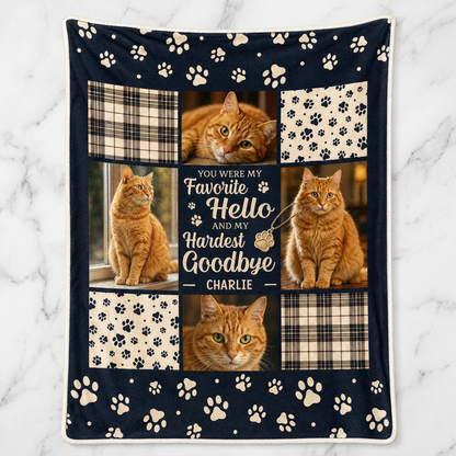Personalized Cat Memorial Photo Blanket - Custom Pet Loss Sympathy Gift for Cat Owners - Image 3