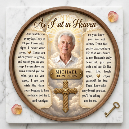 Personalized As I Sit in Heaven Memorial Canvas – Christian Sympathy Gift for Loss - Image 3