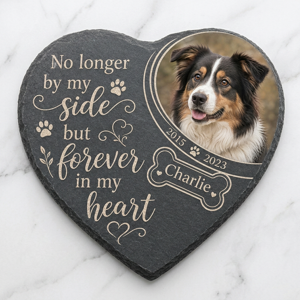 Personalized Heart-Shaped Pet Memorial Garden Stone with Photo for Dog Loss - Image 3 | VNMGSREPR1-6IN-EHIEU_AI_0419 VNMGSREPR1-8IN-EHIEU_AI_0419