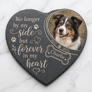 Personalized Heart-Shaped Pet Memorial Garden Stone with Photo for Dog Loss - Image 3