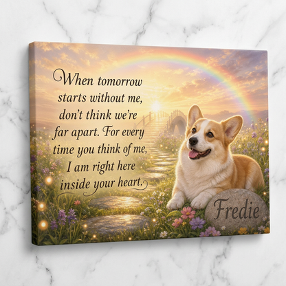Personalized Dog Memorial Wall Canvas – Custom Pet Name Gift for Dog Loss - Image 3