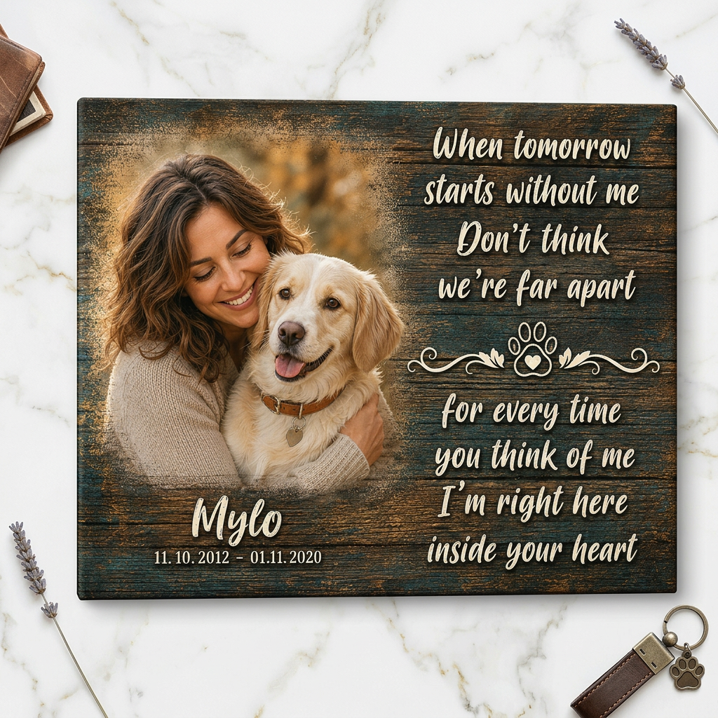 Personalized Dog Memorial Wall Canvas – Custom Pet Loss Gift With Photo - Image 3