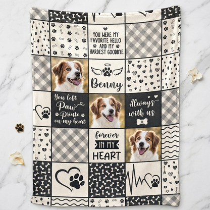 Personalized Pet Memorial Photo Fleece Blanket - Dog Loss Remembrance Gift for Pet Owners - Image 3