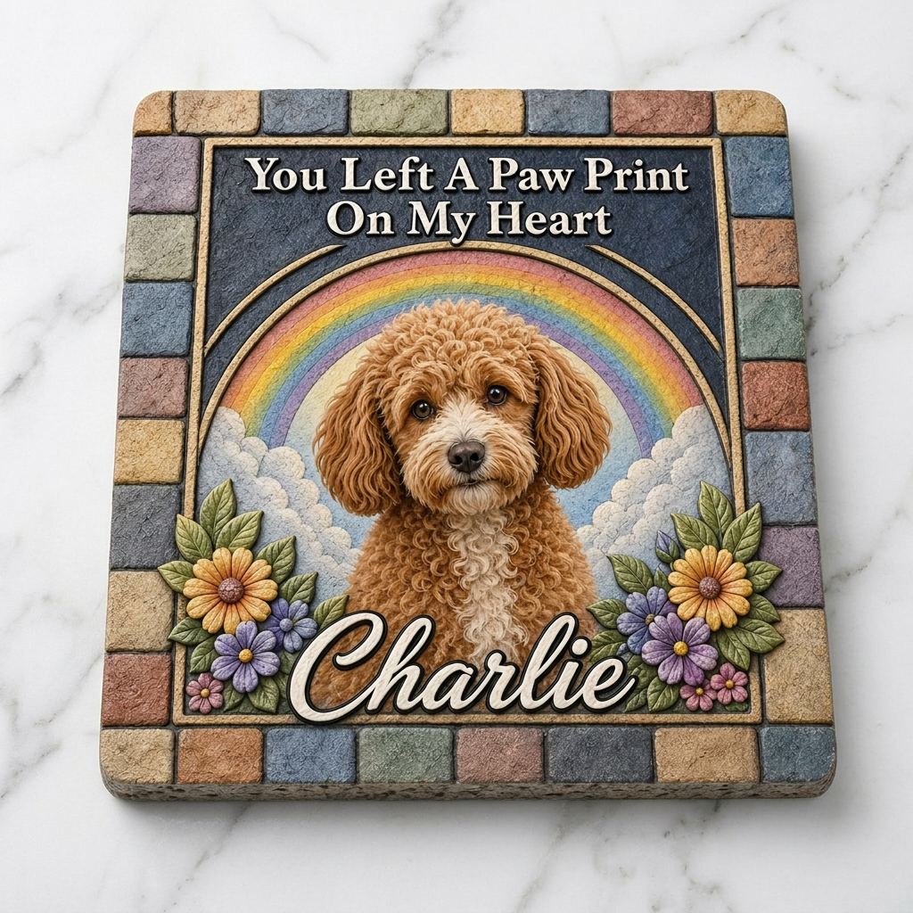 Personalized Pet Memorial Garden Stone with Photo – Dog Loss Sympathy Gift - Image 3 | VNMGSREPR1-6IN-EHIEU_AI_0421 VNMGSREPR1-8IN-EHIEU_AI_0421