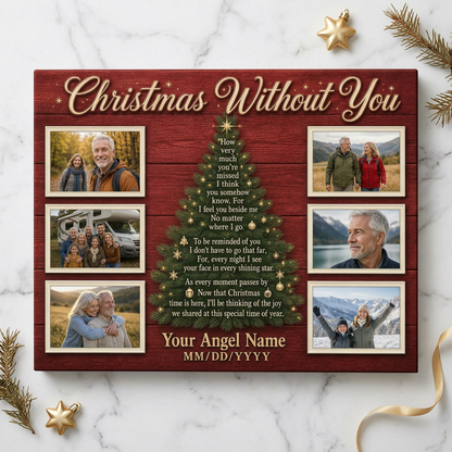 Personalized Christmas Memorial Photo Canvas – Christmas Without You Gift - Image 3