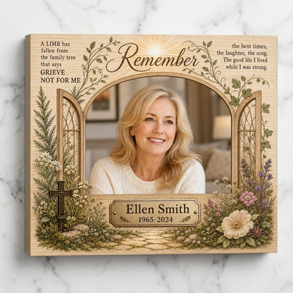 Personalized Memorial Wall Canvas Tree Remembrance Photo Sympathy Gift for Loss of Loved One - Image 3