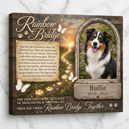 Personalized Pet Memorial Canvas, Rainbow Bridge Dog Loss Gift, Custom Photo Sympathy Wall Art - Image 3 | WCV-12X8-EHIEU_AI_0030 WCV-14X11-EHIEU_AI_0030 WCV-18X12-EHIEU_AI_0030 WCV-20X16-EHIEU_AI_0030 WCV-24X16-EHIEU_AI_0030 WCV-24X20-EHIEU_AI_0030 WCV-30X20-EHIEU_AI_0030 WCV-30X24-EHIEU_AI_0030 WCV-36X24-EHIEU_AI_0030 WCV-40X30-EHIEU_AI_0030