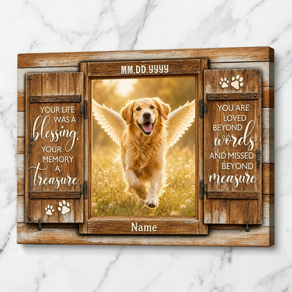 Personalized Dog Memorial Canvas Wall Art With Photo, Custom Pet Remembrance Keepsake Gift - Image 3