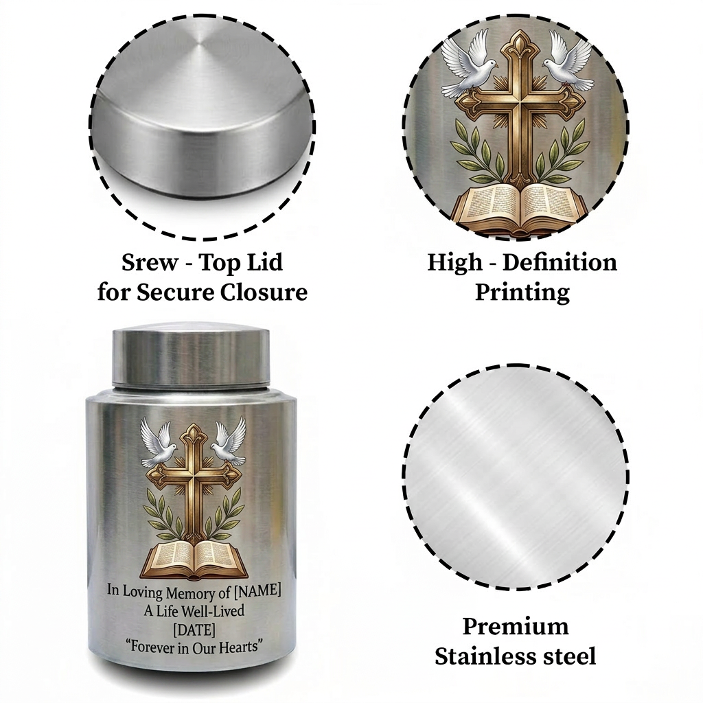 Personalized Doctor Medical Symbol Stainless Steel Urn for Human Ashes, Nurse Appreciation Funeral Memorial Large Capacity Customizable Urn, Memorial Keepsake Urn, Memorial Gift, In Loving Memory - Image 3