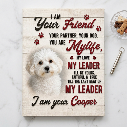 Personalized Dog Portrait Wall Canvas Custom Pet Name Gift for Dog Lovers - Image 3
