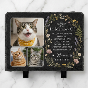 Personalized Cat Memorial Garden Stone Custom Photo Slate Pet Sympathy Gift - Image 3