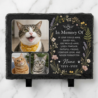 Personalized Cat Memorial Garden Stone Custom Photo Slate Pet Sympathy Gift - Image 3 | VNMGSREPR1-6IN-EHIEU_AI_0434 VNMGSREPR1-8IN-EHIEU_AI_0434