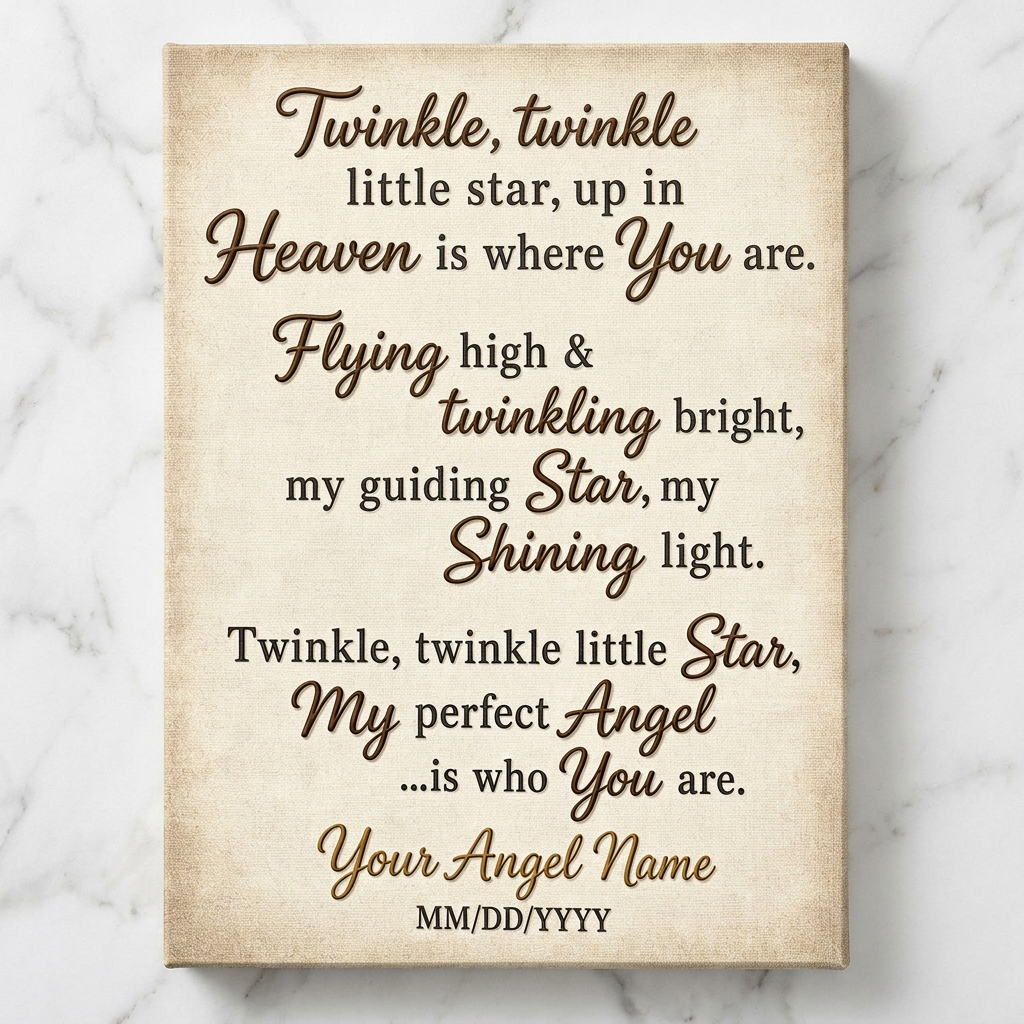 Personalized My Little Angel Memorial Wall Canvas for Infant Loss Remembrance Gift - Image 3