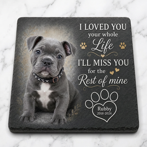 Personalized Pet Memorial Garden Stone – Custom Dog Photo Plaque for Pet Loss - Image 3