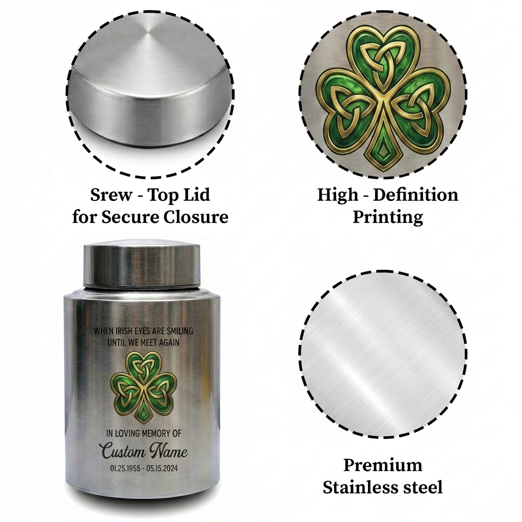 Personalized Irish Blessing Large Cremation Urn for Human Ashes Adult Male Female Remembrance Bereavement Keepsake Home Decor, Memorial Keepsake Urn, Memorial Gift, In Loving Memory - Image 3