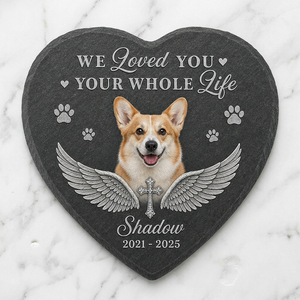 Personalized Pet Memorial Heart Shaped Garden Stone with Photo – Dog Loss Gift - Image 3