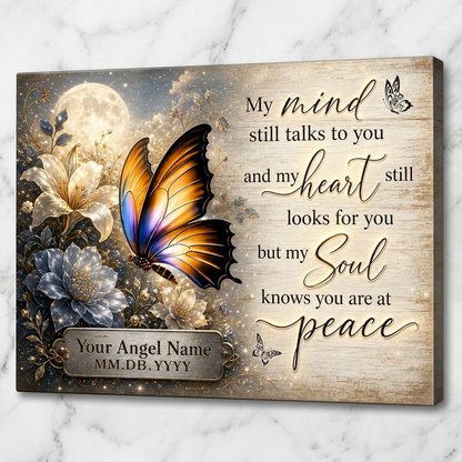 Personalized Memorial Butterfly Canvas Wall Art Sympathy Gift for Loss of Loved One - Image 3