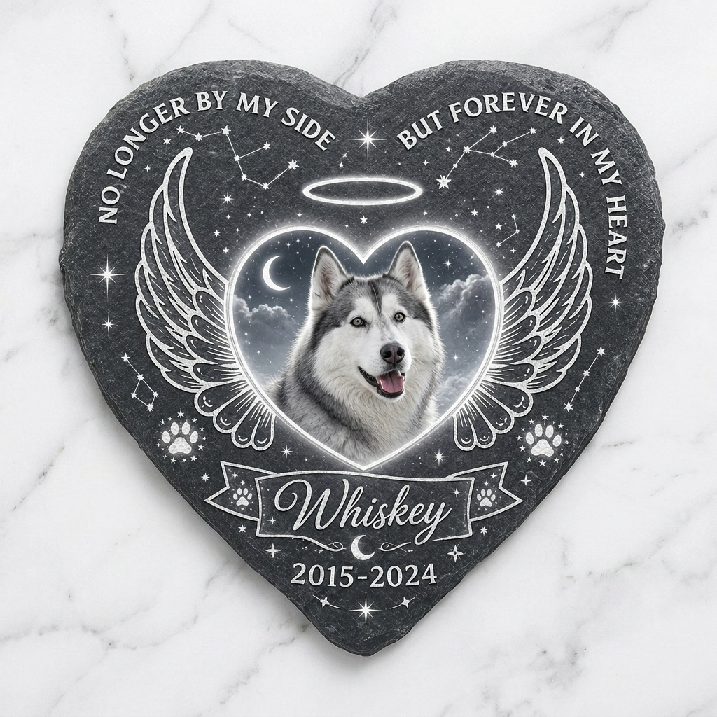 Personalized Dog Memorial Heart Stone – Custom Pet Loss Garden Keepsake Gift - Image 3 | VNMGSREPR1-6IN-EHIEU_AI_0418 VNMGSREPR1-8IN-EHIEU_AI_0418