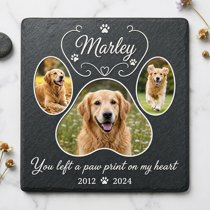 Personalized Dog Memorial Garden Stone – Paw Print Pet Loss Gift with Photo - Image 3 | VNMGSREPR1-6IN-EHIEU_AI_0412 VNMGSREPR1-8IN-EHIEU_AI_0412