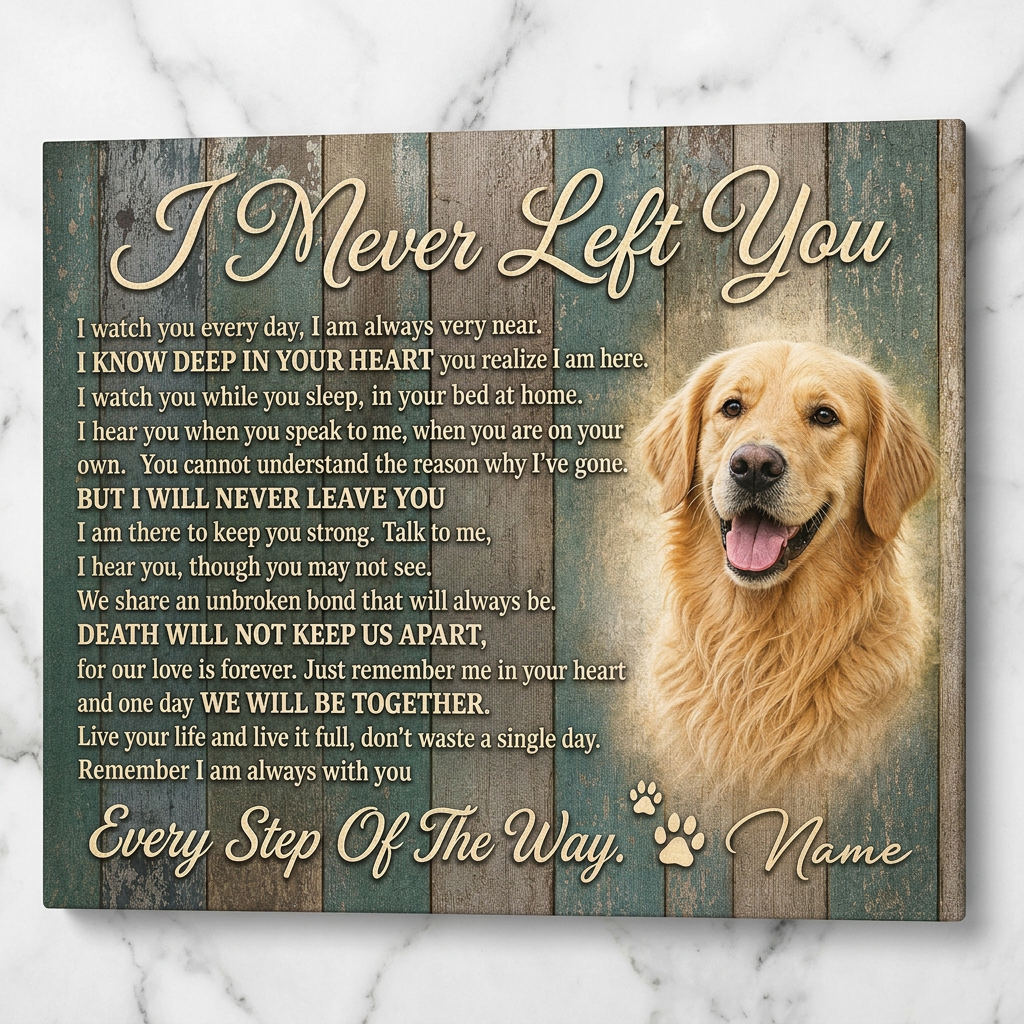 Personalized Dog Memorial Photo Canvas Wall Art, Pet Loss Sympathy Gift, I Never Left You - Image 3