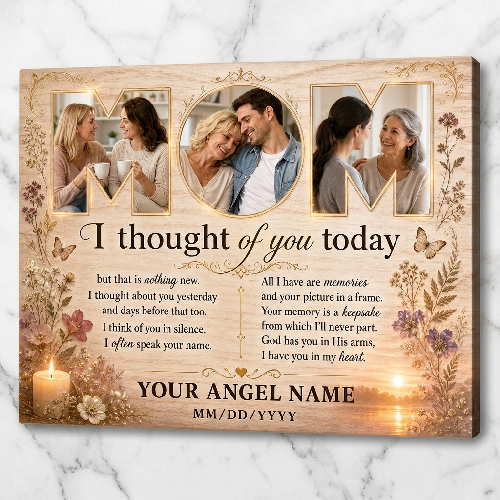 Personalized Memorial Canvas Sympathy Gift for Loss of Mother Photo Keepsake - Image 3