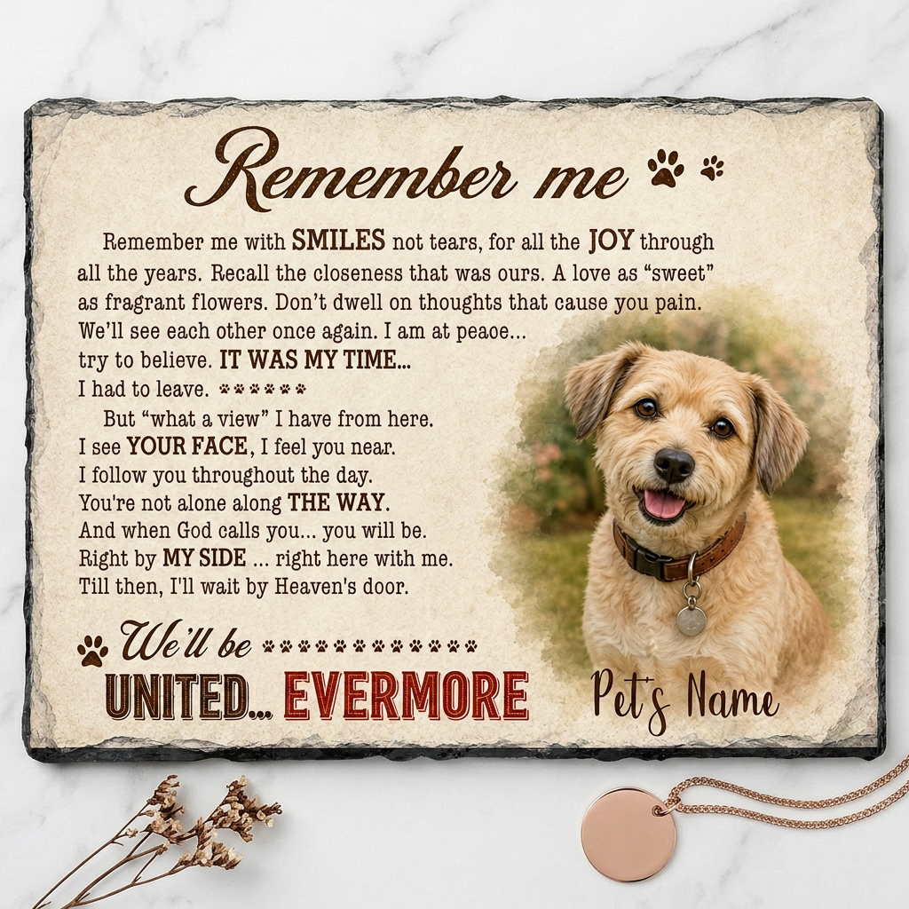 Personalized Dog Memorial Garden Stone – Custom Pet Photo Slate for Pet Loss - Image 3 | VNMGSREPR1-6IN-EHIEU_AI_0445 VNMGSREPR1-8IN-EHIEU_AI_0445