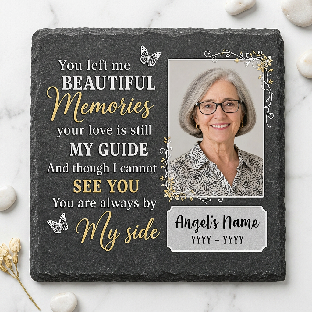 Personalized Memorial Photo Garden Stone for Loss of Mother, Sympathy Gift - Image 3 | VNMGSREPR1-6IN-EHIEU_AI_0460 VNMGSREPR1-8IN-EHIEU_AI_0460