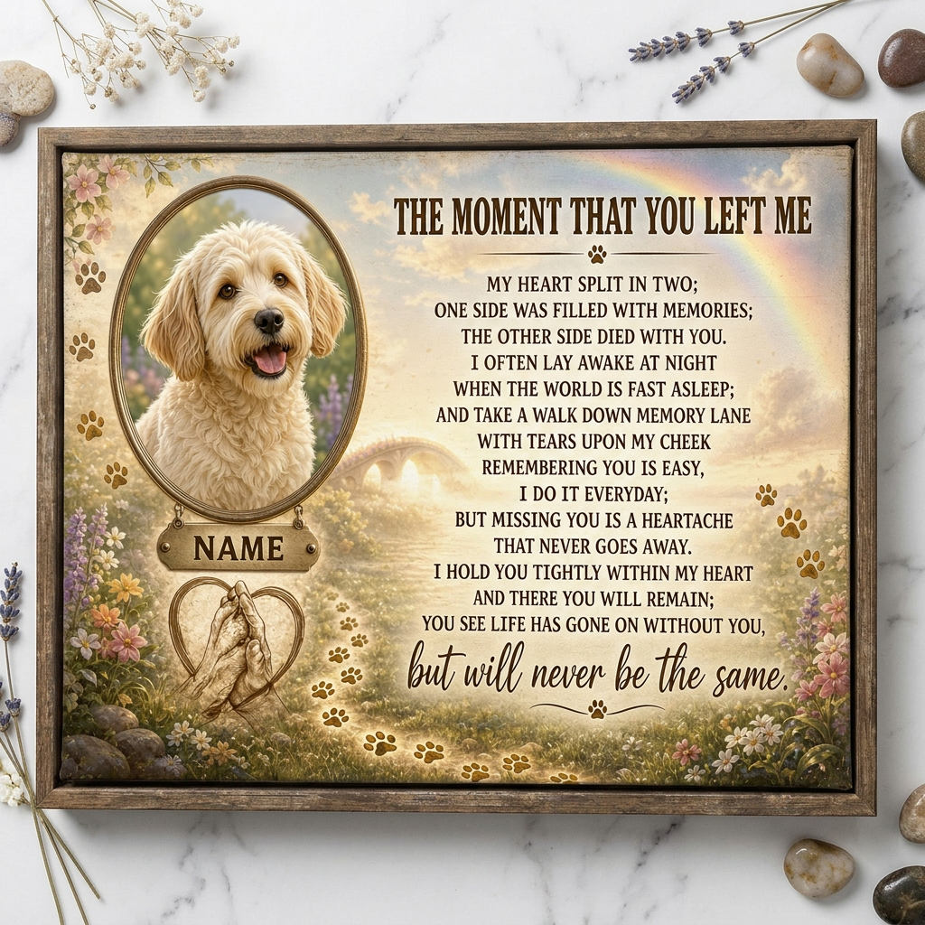 Personalized Dog Photo Memorial Wall Canvas Gift for Pet Loss Remembrance - Image 3