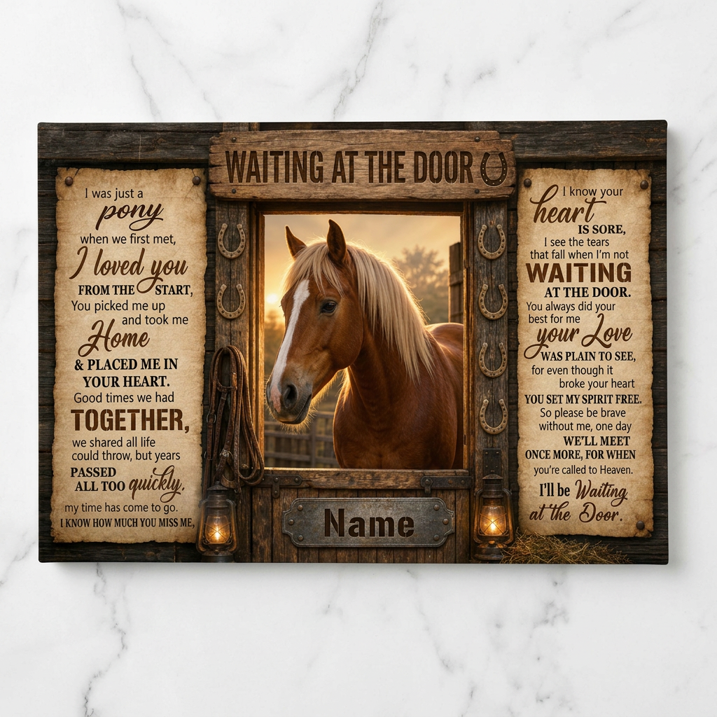 Personalized Horse Memorial Wall Canvas – Sympathy Gift for Grieving Horse Owners - Image 3