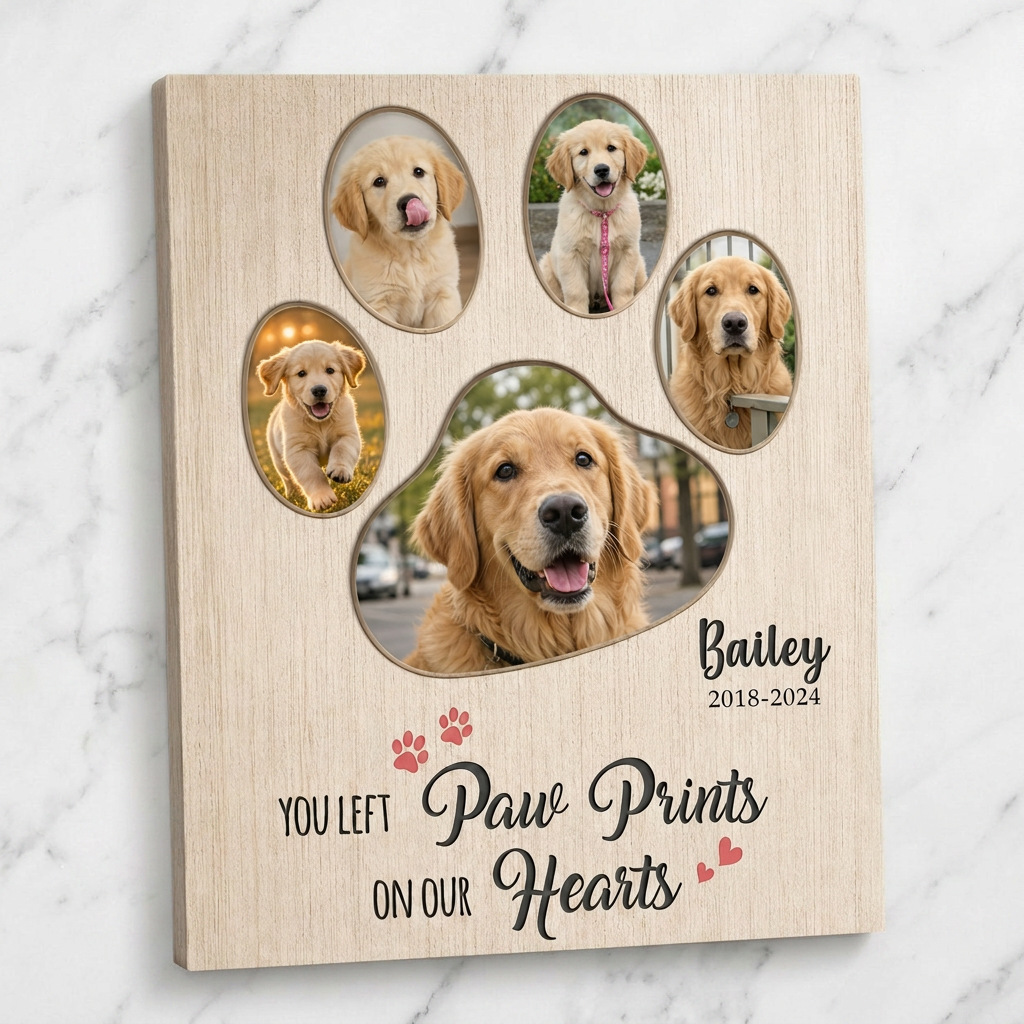 Personalized Dog Memorial Wall Canvas Pet Photo Collage Gone But Never Forgotten Gift - Image 3