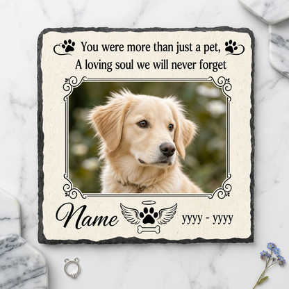 Personalized Pet Memorial Garden Stone – Custom Photo Slate Dog Loss Keepsake - Image 3 | VNMGSREPR1-6IN-EHIEU_AI_0451 VNMGSREPR1-8IN-EHIEU_AI_0451
