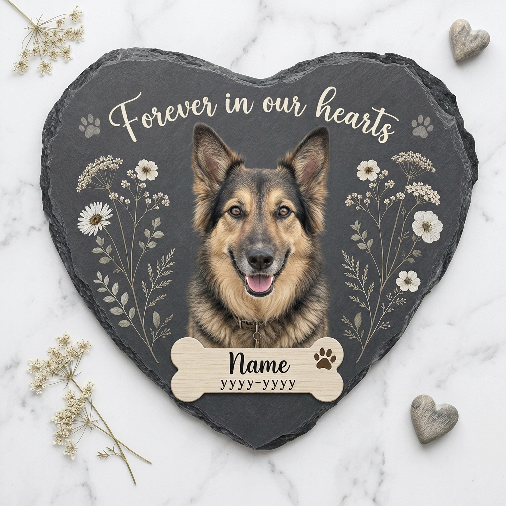 Personalized Pet Memorial Slate Stone with Photo, Custom Dog Loss Gift - Image 3 | VNMGSREPR1-6IN-EHIEU_AI_0468 VNMGSREPR1-8IN-EHIEU_AI_0468