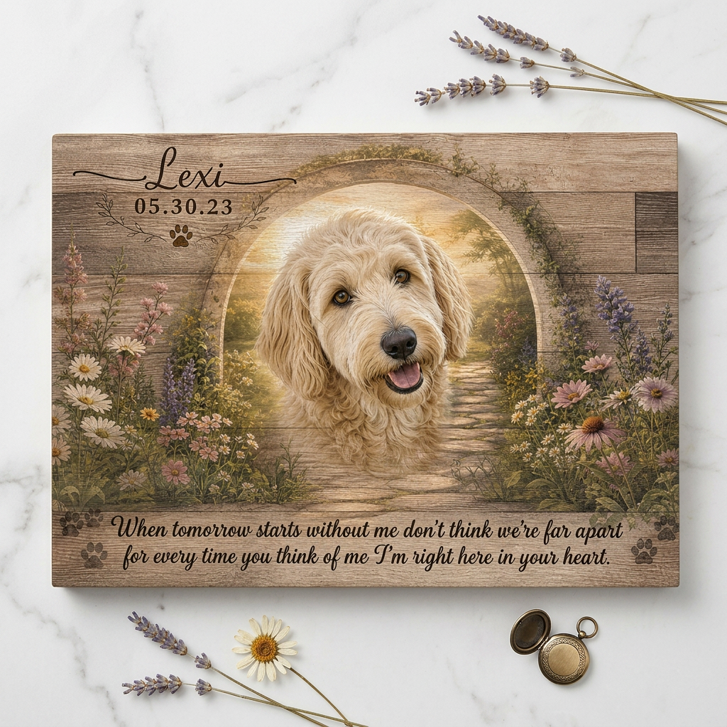 Personalized Dog Memorial Wall Canvas with Photo, Name and Date – Pet Loss Gift - Image 3