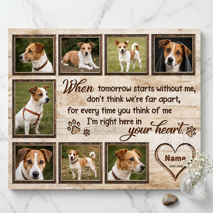 Personalized Dog Memorial Photo Collage Canvas - Custom Pet Loss Gift Wall Art - Image 3