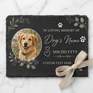 Personalized Pet Memorial Slate Plaque with Photo, Dog Remembrance Garden Stone - Image 3