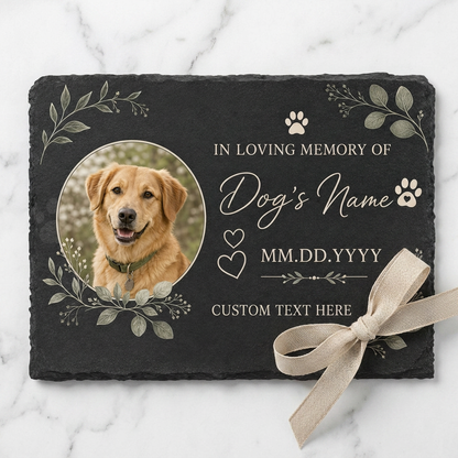 Personalized Pet Memorial Slate Plaque with Photo, Dog Remembrance Garden Stone - Image 3 | VNMGSREPR1-6IN-EHIEU_AI_0436 VNMGSREPR1-8IN-EHIEU_AI_0436