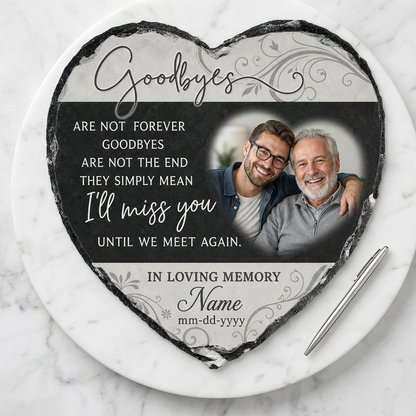 Personalized Heart-Shaped Memorial Slate with Photo – In Loving Memory Gift - Image 3 | VNMGSREPR1-6IN-EHIEU_AI_0442 VNMGSREPR1-8IN-EHIEU_AI_0442