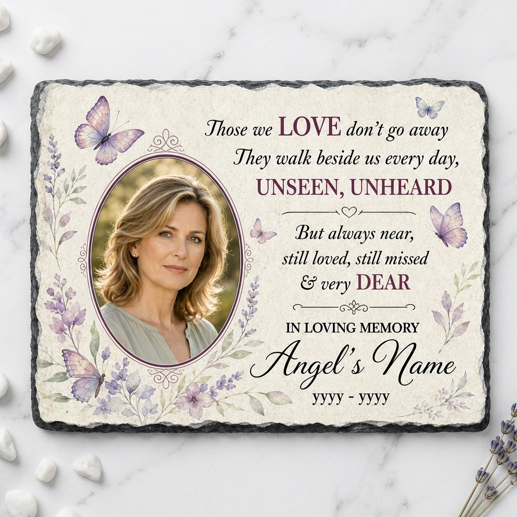 Personalized Parents Memorial Photo Slate Stone – Sympathy Gift for Loss - Image 3 | VNMGSREPR1-6IN-EHIEU_AI_0471 VNMGSREPR1-8IN-EHIEU_AI_0471