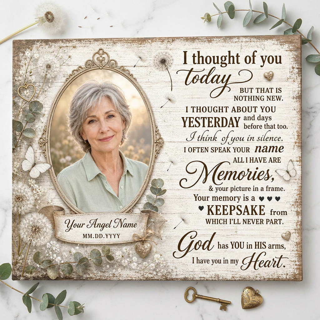 Personalized Memorial Wall Canvas for Loss of Loved One, Sympathy Remembrance Keepsake Gift - Image 3