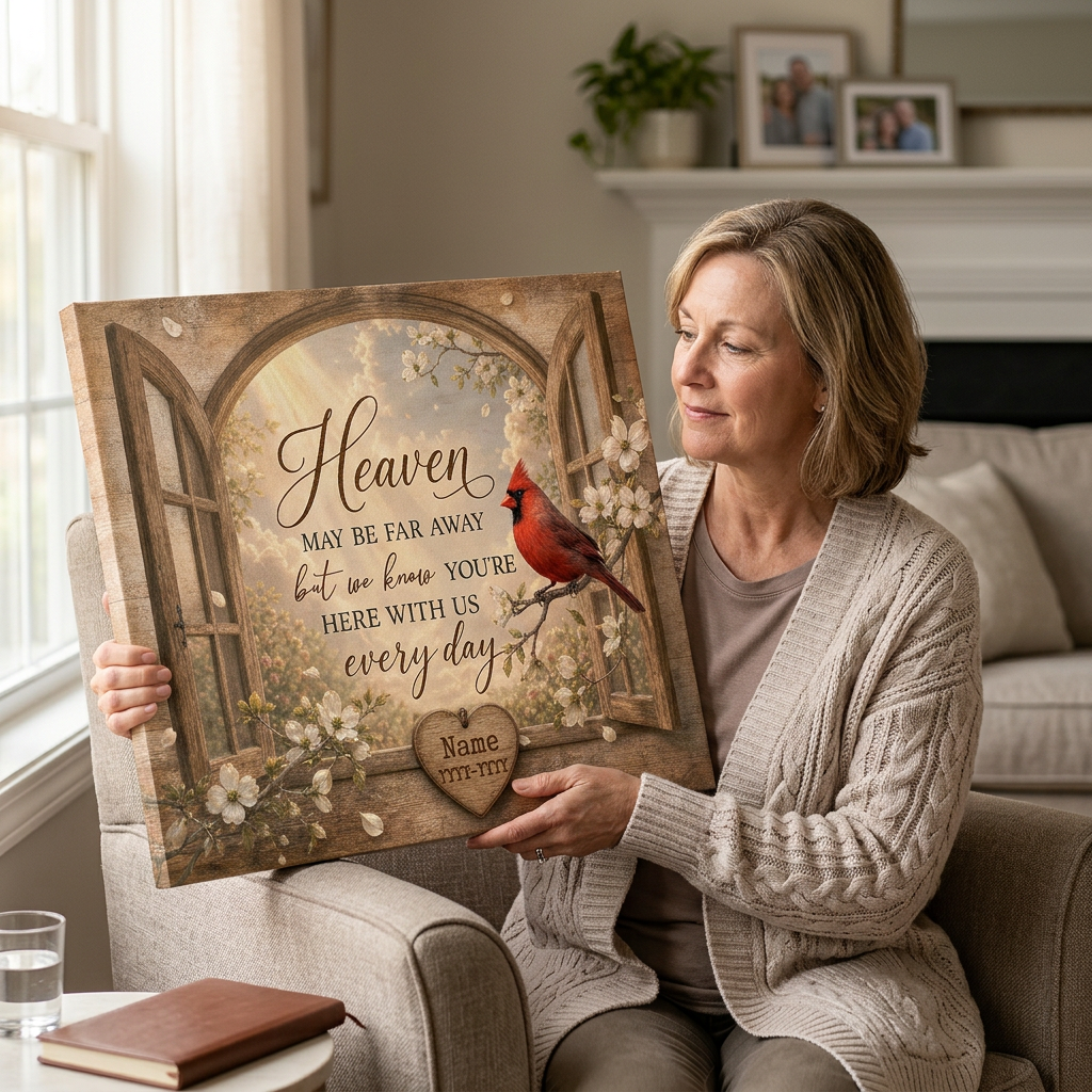 Personalized Cardinal Memorial Wall Canvas In Loving Memory Sympathy Gift for Loss of Loved One - Image 4
