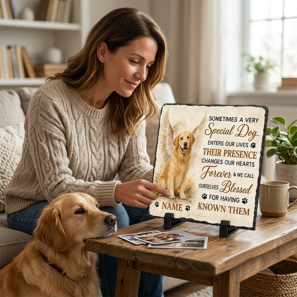 Personalized Sometimes A Very Special Dog Memorial Slate Plaque – Pet Loss Gift - Image 4 | VNMGSREPR1-6IN-EHIEU_AI_0487 VNMGSREPR1-8IN-EHIEU_AI_0487