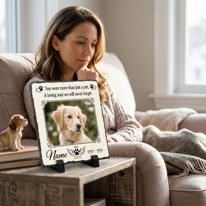 Personalized Pet Memorial Garden Stone – Custom Photo Slate Dog Loss Keepsake - Image 4 | VNMGSREPR1-6IN-EHIEU_AI_0451 VNMGSREPR1-8IN-EHIEU_AI_0451